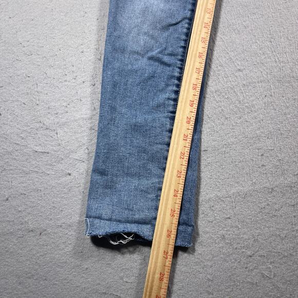 True Religion Stella Jeans Women 32 Mid Rise‎ Skinny Blue Denim Raw Hem Stretch - Picture 3 of 13